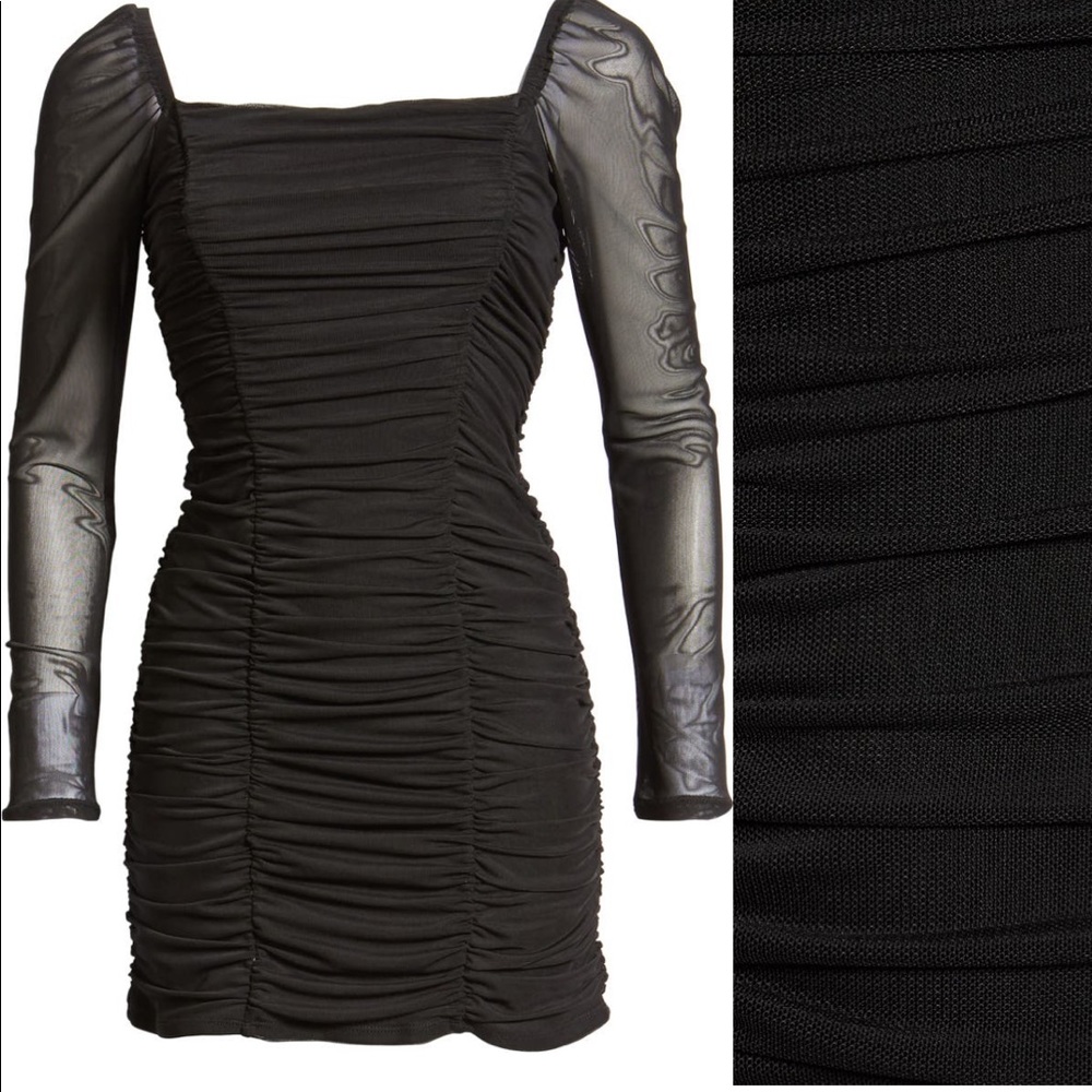 Leith ruched body-con mini dress